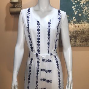 DKNY Printed Sleeveless Wide Leg Jumpsuit Size 16